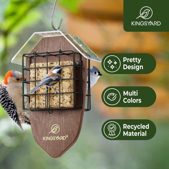 Brown Kingsyard Double Suet Weatherproof Bird Feeder 7 Brown Kingsyard Double Suet Weatherproof Bird Feeder 7