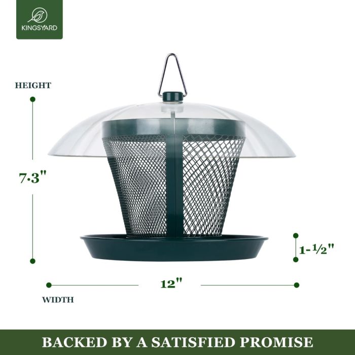 Kingsyard Dual-Use Metal Mesh Wild Bird Feeder with Weatherproof Dome 2 Kingsyard Dual-Use Metal Mesh Wild Bird Feeder with Weatherproof Dome 2