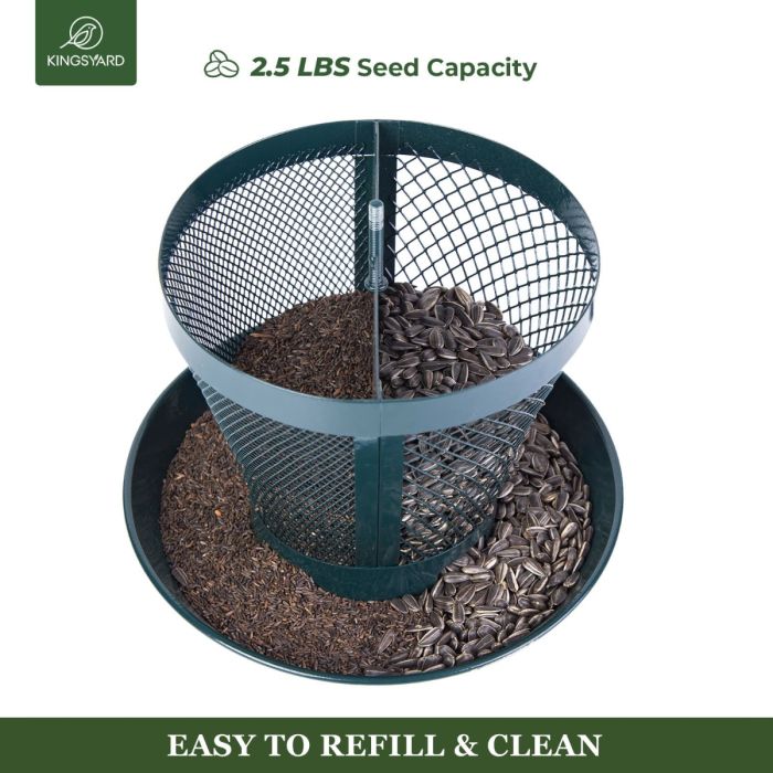 Kingsyard Dual-Use Metal Mesh Wild Bird Feeder with Weatherproof Dome 4 Kingsyard Dual-Use Metal Mesh Wild Bird Feeder with Weatherproof Dome 4
