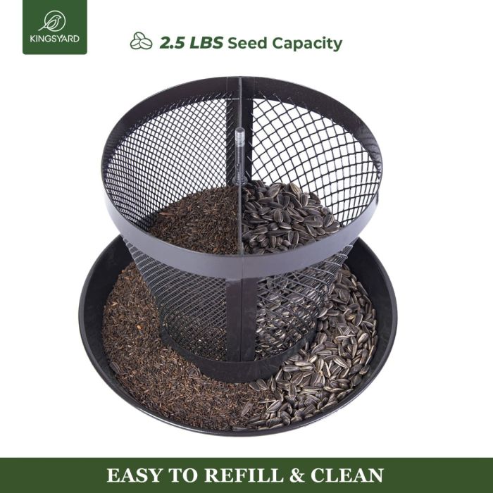 Iron Grey Kingsyard Dual-Use Metal Mesh Wild Bird Feeder with Weatherproof Dome 4 Iron Grey Kingsyard Dual-Use Metal Mesh Wild Bird Feeder with Weatherproof Dome 4
