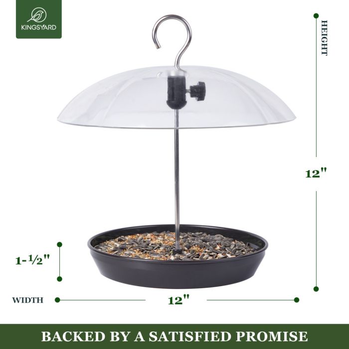Black Kingsyard Adjustable Platform Bird Feeder with Squirrel Proof Design 3 Black Kingsyard Adjustable Platform Bird Feeder with Squirrel Proof Design 3