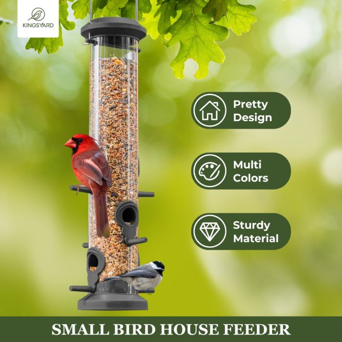 Black Kingsyard 2 Pack Weatherproof Tube Bird Feeder 6 Black Kingsyard 2 Pack Weatherproof Tube Bird Feeder 6