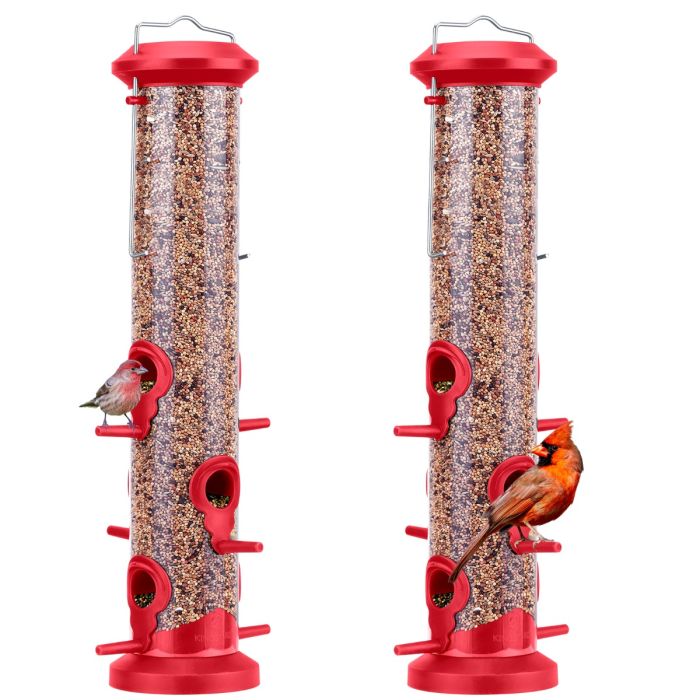 Kingsyard 2 Pack Weatherproof Tube Bird Feeder 2 Kingsyard 2 Pack Weatherproof Tube Bird Feeder 2