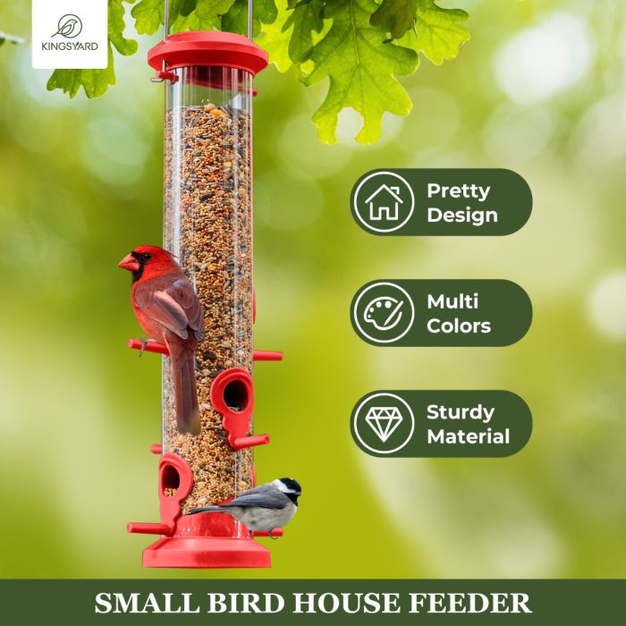 Red Kingsyard 2 Pack Weatherproof Tube Bird Feeder 6 Red Kingsyard 2 Pack Weatherproof Tube Bird Feeder 6