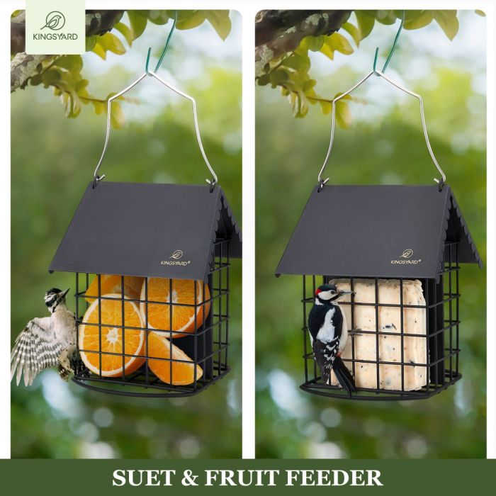 Kingsyard Suet Bird Feeder with Roof and Perch 5 Kingsyard Suet Bird Feeder with Roof and Perch 5