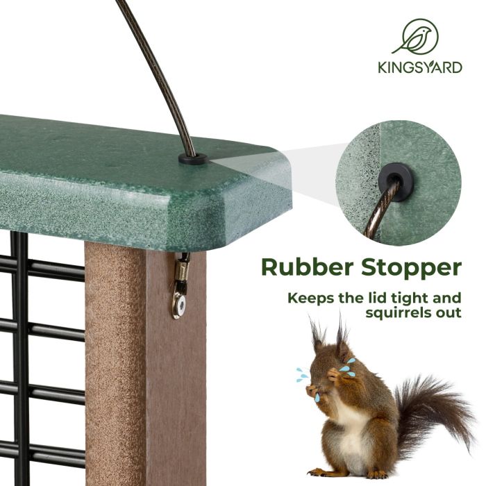 Green Kingsyard Extended Tail Prop Suet Feeder for Woodpeckers 6 Green Kingsyard Extended Tail Prop Suet Feeder for Woodpeckers 6