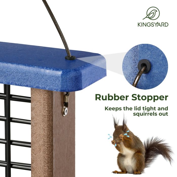 Kingsyard Extended Tail Prop Suet Feeder for Woodpeckers 4 Kingsyard Extended Tail Prop Suet Feeder for Woodpeckers 4