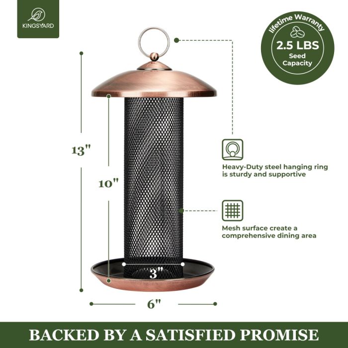 Kingsyard Metal Mesh Finch Feeder for Thistle & Nyjer Seed 3 Kingsyard Metal Mesh Finch Feeder for Thistle & Nyjer Seed 3