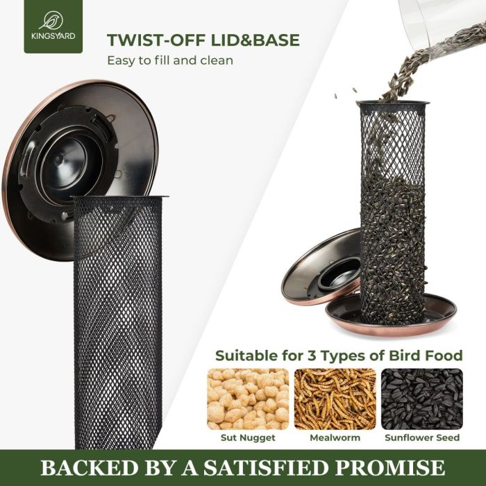 Kingsyard Heavy Duty Metal Mesh Bird Feeder 3