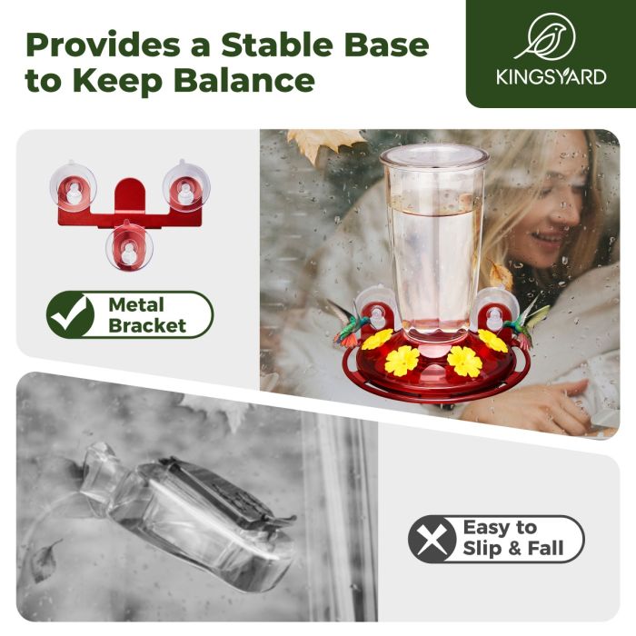 Clear Kingsyard 16oz Leak Proof Window Hummingbird Feeder 8 Clear Kingsyard 16oz Leak Proof Window Hummingbird Feeder 8