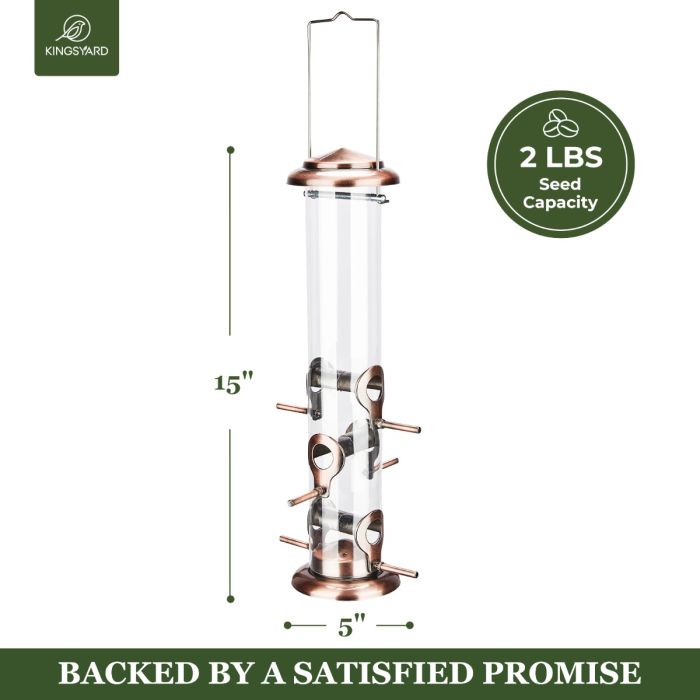 Kingsyard Chew-proof Metal Tube Bird Feeders 3 Kingsyard Chew-proof Metal Tube Bird Feeders 3