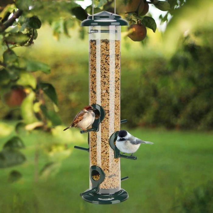 Green Kingsyard Chew-proof Metal Tube Bird Feeders 1 Green Kingsyard Chew-proof Metal Tube Bird Feeders 1