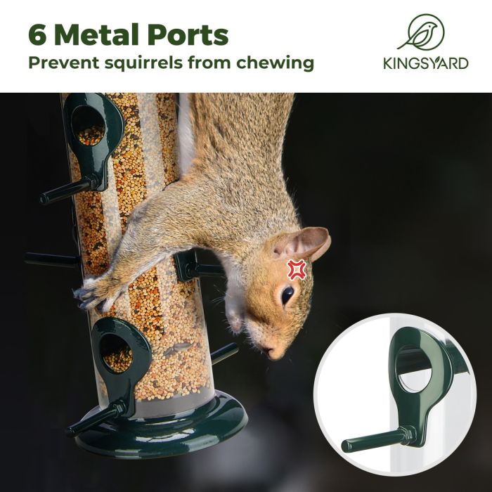 Green Kingsyard Chew-proof Metal Tube Bird Feeders 8 Green Kingsyard Chew-proof Metal Tube Bird Feeders 8