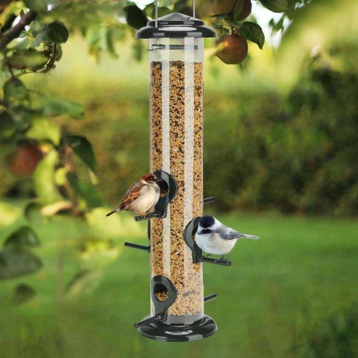 Black Kingsyard Chew-proof Metal Tube Bird Feeders 1 Black Kingsyard Chew-proof Metal Tube Bird Feeders 1