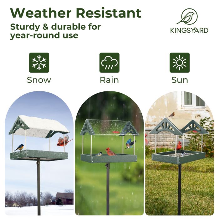 Kingsyard Recycled Plastic Wild Bird Feeders with Adjustable Height Pole Kit 5 Kingsyard Recycled Plastic Wild Bird Feeders with Adjustable Height Pole Kit 5
