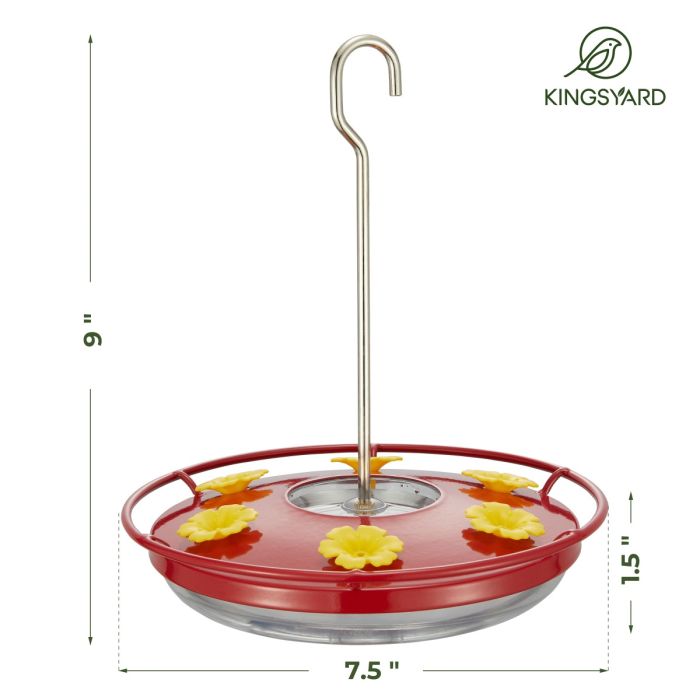 Kingsyard 12oz Tray Hummingbird Feeder With Ant Moat 3