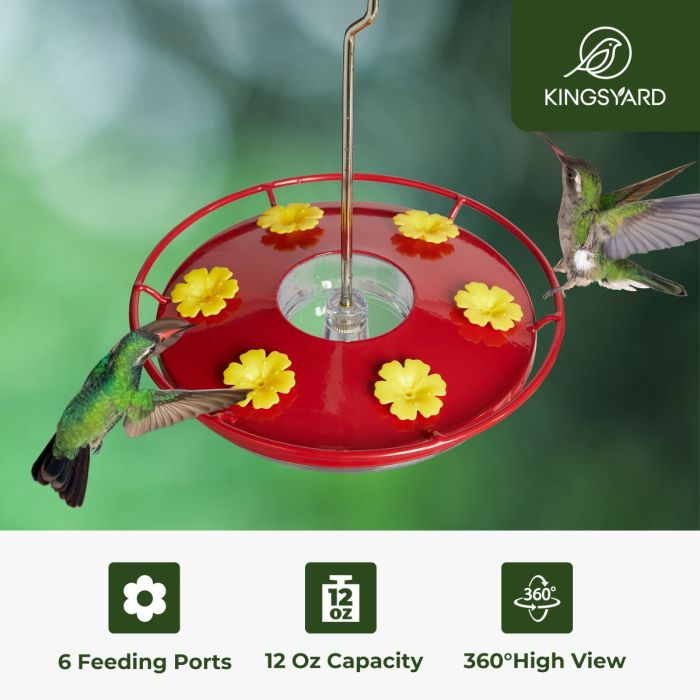 Kingsyard 12oz Tray Hummingbird Feeder With Ant Moat 7