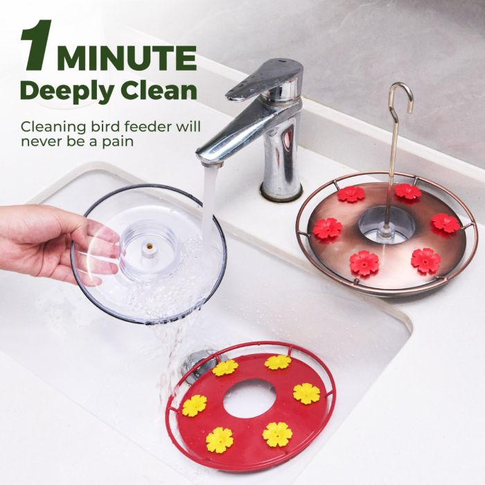 Kingsyard 12oz Tray Hummingbird Feeder With Ant Moat 9