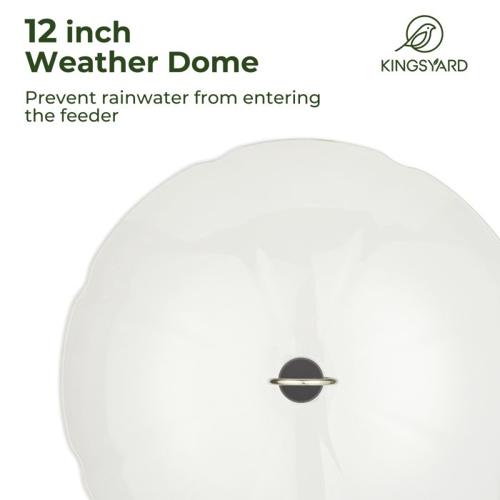 Red Kingsyard 12oz Tray Hummingbird Feeder with Weatherproof Dome & Ant Moat 6