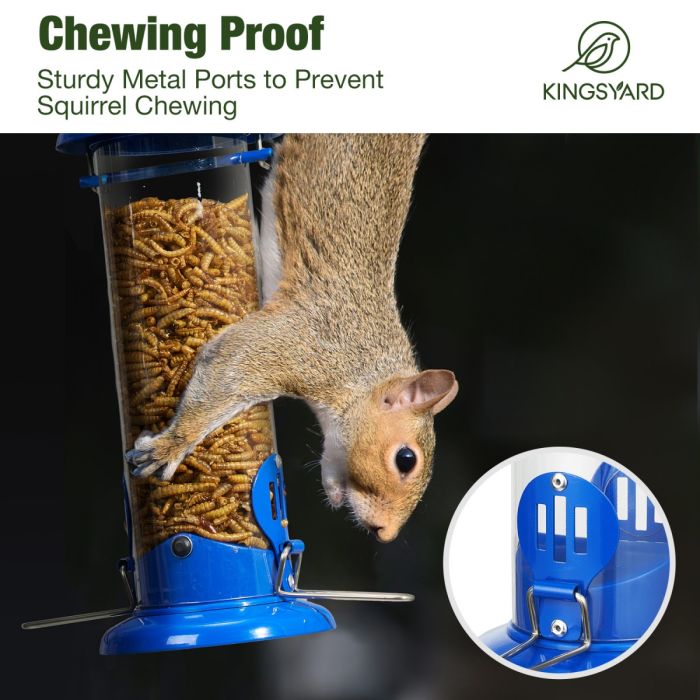 Blue Kingsyard Extra Sturdy Tube Bluebird Mealworm Feeder 8 Blue Kingsyard Extra Sturdy Tube Bluebird Mealworm Feeder 8