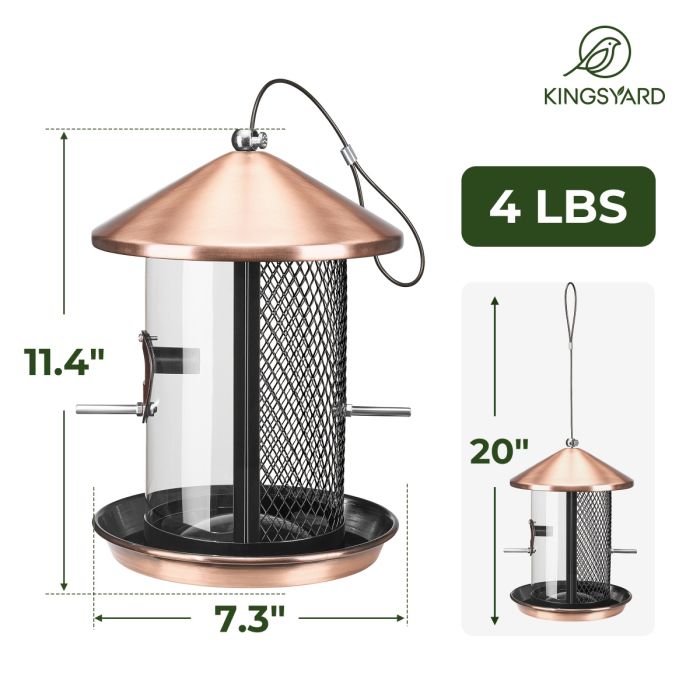 Kingsyard Dual Chamber Chew-Proof Metal Bird Feeder 3 Kingsyard Dual Chamber Chew-Proof Metal Bird Feeder 3
