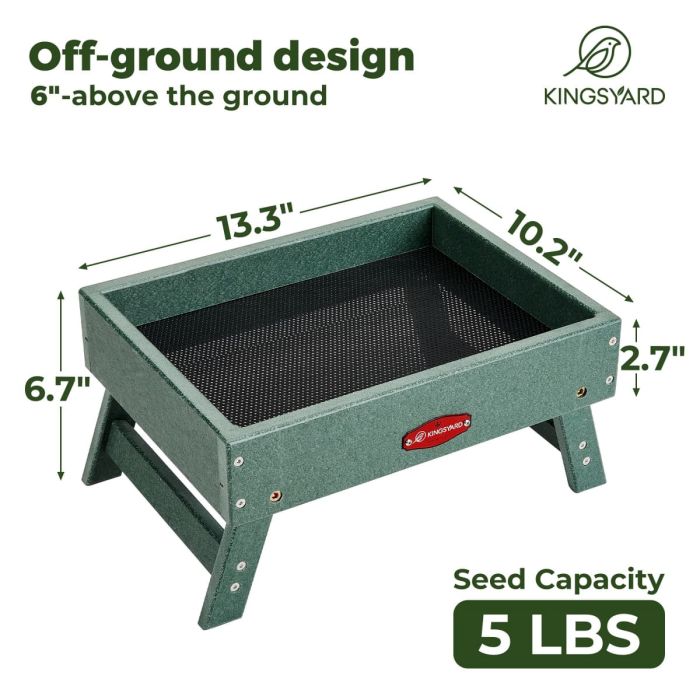 Kingsyard Recycled Plastic Ground Feeder For Birds and Chickens 3