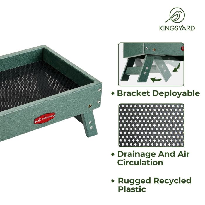 Kingsyard Recycled Plastic Ground Feeder For Birds and Chickens 4
