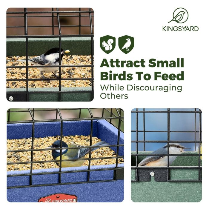 Kingsyard Squirrel Proof Caged Ground Bird Feeder 5