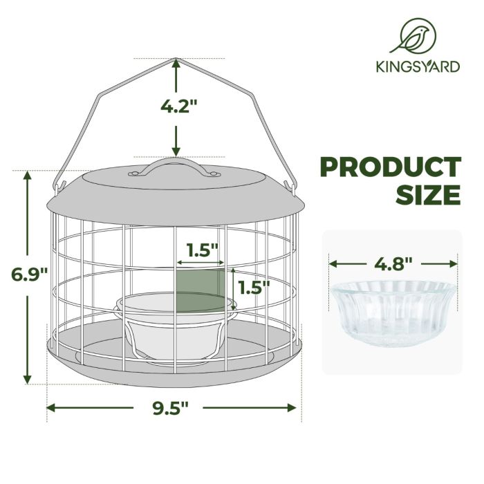 Kingsyard Metal Caged Squirrel Proof Bluebird Feeders 3 Kingsyard Metal Caged Squirrel Proof Bluebird Feeders 3