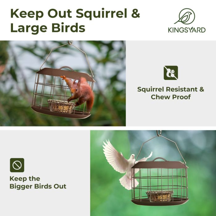 Brown Kingsyard Metal Caged Squirrel Proof Bluebird Feeders 5 Brown Kingsyard Metal Caged Squirrel Proof Bluebird Feeders 5