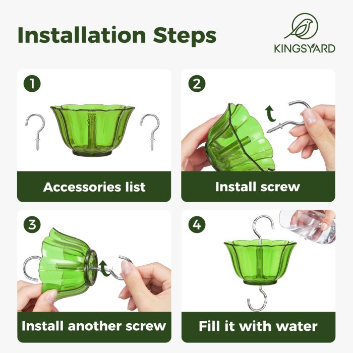 Green Kingsyard 2-Pack Ant Moat for Hummingbird Feeders 4 Green Kingsyard 2-Pack Ant Moat for Hummingbird Feeders 4