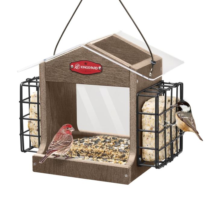 Brown Kingsyard Recycled Plastic Double Suet Wild Bird Feeder 2 Brown Kingsyard Recycled Plastic Double Suet Wild Bird Feeder 2