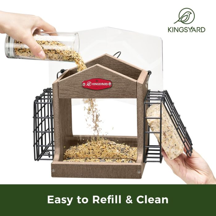 Brown Kingsyard Recycled Plastic Double Suet Wild Bird Feeder 5 Brown Kingsyard Recycled Plastic Double Suet Wild Bird Feeder 5