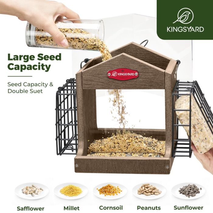 Brown Kingsyard Recycled Plastic Double Suet Wild Bird Feeder 6 Brown Kingsyard Recycled Plastic Double Suet Wild Bird Feeder 6