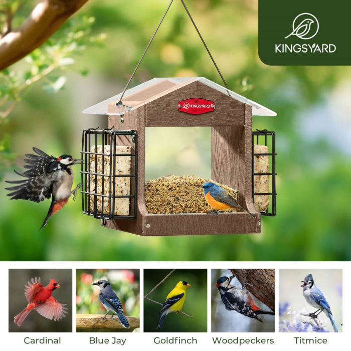 Brown Kingsyard Recycled Plastic Double Suet Wild Bird Feeder 7 Brown Kingsyard Recycled Plastic Double Suet Wild Bird Feeder 7