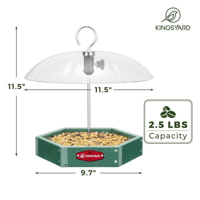 Kingsyard Recycled Plastic Platform Bird Feeder with Adjustable Dome 3 Kingsyard Recycled Plastic Platform Bird Feeder with Adjustable Dome 3