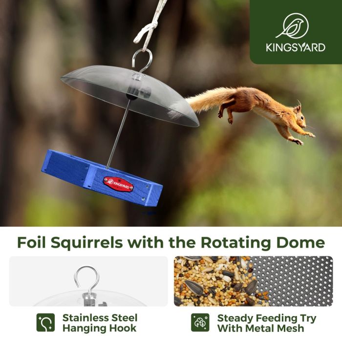 Blue Kingsyard Recycled Plastic Platform Bird Feeder with Adjustable Dome 5 Blue Kingsyard Recycled Plastic Platform Bird Feeder with Adjustable Dome 5
