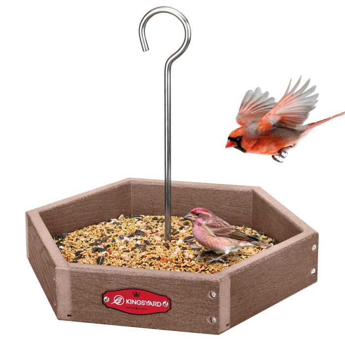 Brown Kingsyard Recycled Plastic Platform Bird Feeder 2 Brown Kingsyard Recycled Plastic Platform Bird Feeder 2