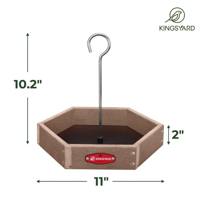 Brown Kingsyard Recycled Plastic Platform Bird Feeder 3 Brown Kingsyard Recycled Plastic Platform Bird Feeder 3