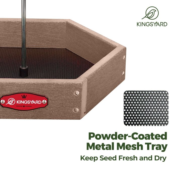 Brown Kingsyard Recycled Plastic Platform Bird Feeder 4 Brown Kingsyard Recycled Plastic Platform Bird Feeder 4