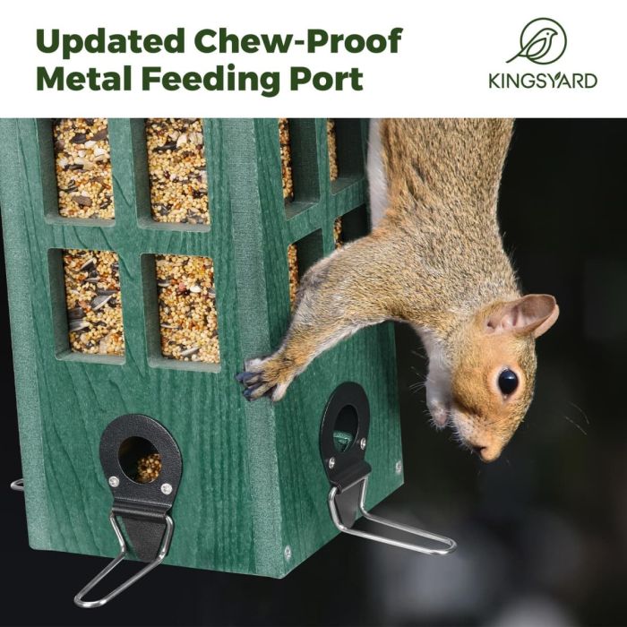Green Kingsyard Weatherproof House Tube Bird Feeders 6 Green Kingsyard Weatherproof House Tube Bird Feeders 6