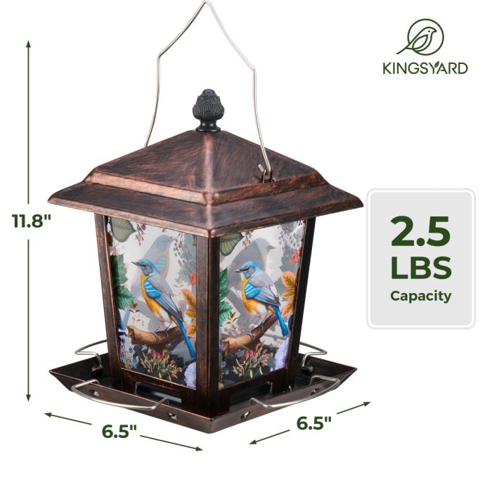 Antique Copper Kingsyard Hopper Bird Feeder with Detachable Roof 3 Antique Copper Kingsyard Hopper Bird Feeder with Detachable Roof 3