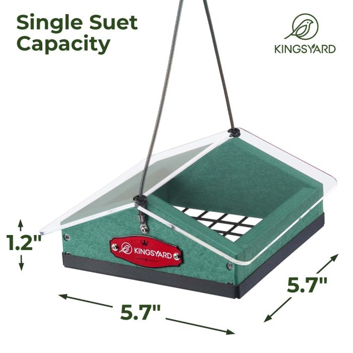 Green Kingsyard Upside Down Squirrel Proof Suet Feeder 3 Green Kingsyard Upside Down Squirrel Proof Suet Feeder 3