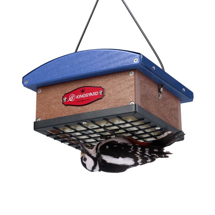 Blue Kingsyard Recycled Plastic Upside Down Double Suet Feeder 2