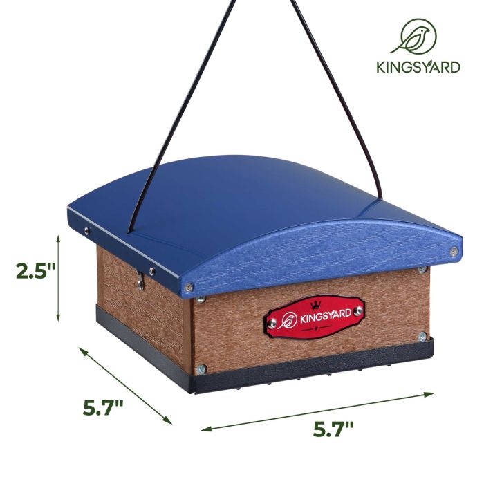 Blue Kingsyard Recycled Plastic Upside Down Double Suet Feeder 3