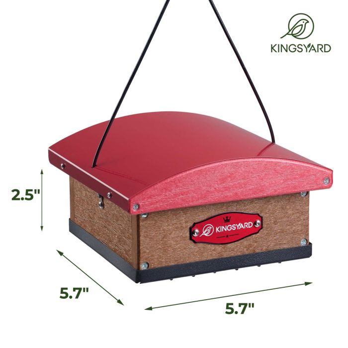 Red Kingsyard Recycled Plastic Upside Down Double Suet Feeder 3 Red Kingsyard Recycled Plastic Upside Down Double Suet Feeder 3