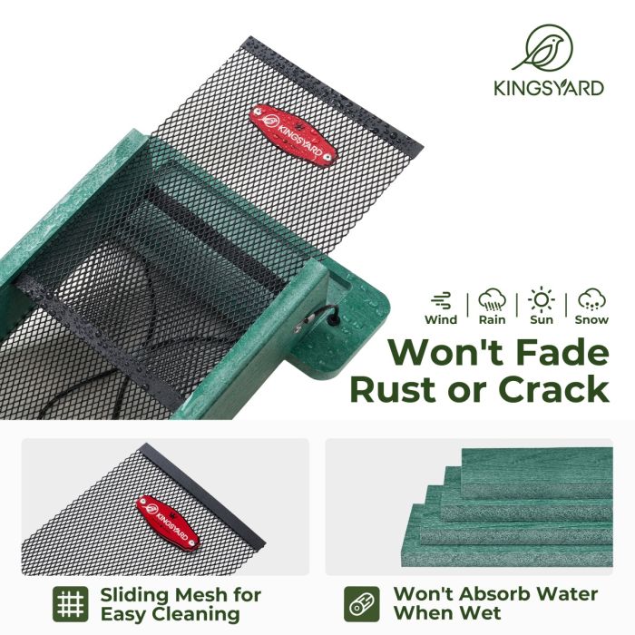 Green Kingsyard Metal Mesh Nyjer/Thistle Bird Feeder 5