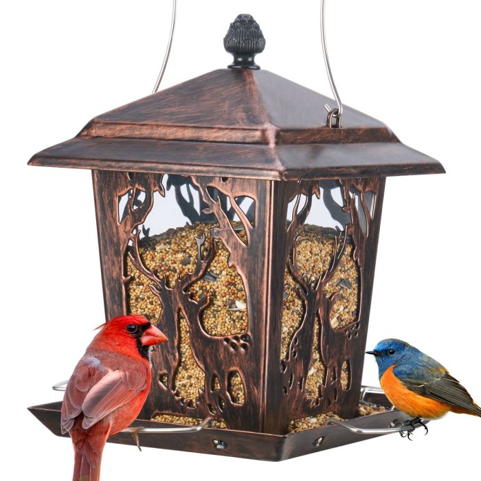 Kingsyard Weatherproof Metal Hopper Bird Feeder 2 Kingsyard Weatherproof Metal Hopper Bird Feeder 2
