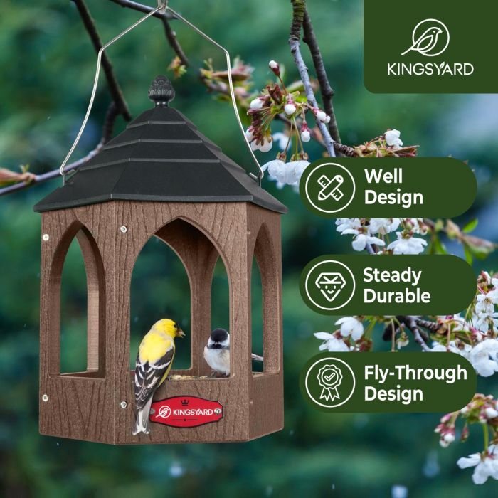 Brown Kingsyard Recycled Plastic Bird Feeder 7 Brown Kingsyard Recycled Plastic Bird Feeder 7