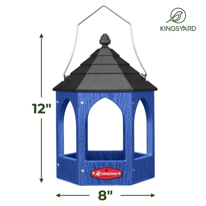 Blue Kingsyard Recycled Plastic Bird Feeder 3 Blue Kingsyard Recycled Plastic Bird Feeder 3